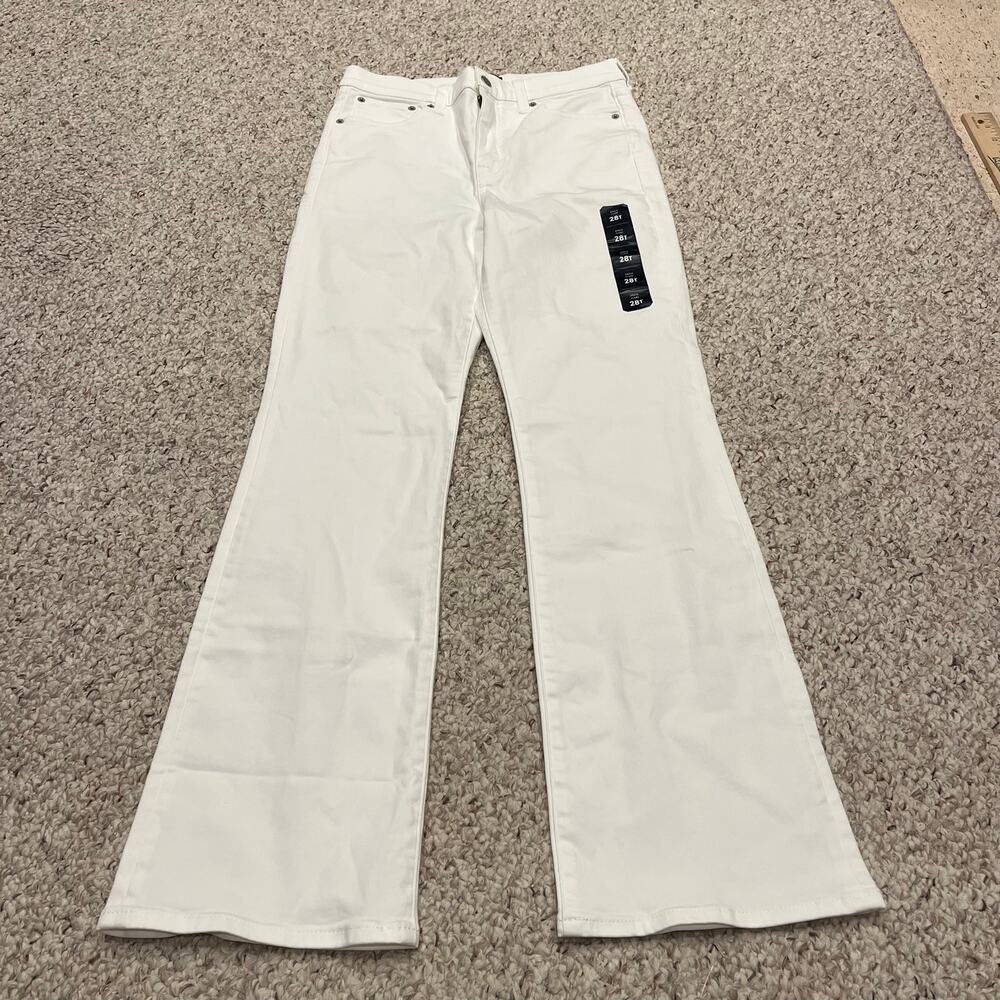 NEW J Crew Ankle Flare Jeans 28 Tall White Preppy Classic Casual Normcore